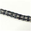 Image 1 : SILVER BLACK SAPPHIRE(21.9CT)  BRACELET