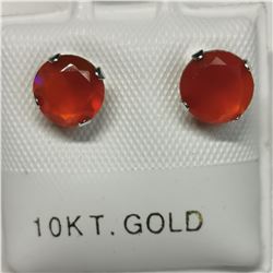 10K WHITE GOLD 2 CARNELLION(1.4CT)  EARRINGS