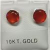 Image 1 : 10K WHITE GOLD 2 CARNELLION(1.4CT)  EARRINGS