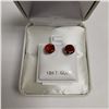 Image 3 : 10K WHITE GOLD 2 CARNELLION(1.4CT)  EARRINGS