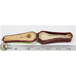 ANTIQUE GOLD HAT PIN IN COFFIN CASE BOX