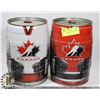 Image 1 : LOT OF 2 TEAM CANADA HOCKEY BUBBA KEGS RED WHITE