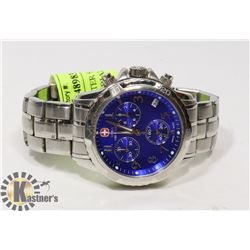 TRIPLE REGISTER SWISS MILITARY WATCH BLUE DIAL
