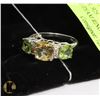 Image 1 : STERLING SILVER .925 PERIDOT/CITRINE/DIAM RING (7)