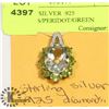 Image 1 : STERLING SILVER .925 DIAMONDS/PERIDOT/GREEN GARNET