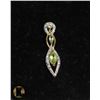 Image 1 : #149-GREEN PERIDOT & CZ PENDANT