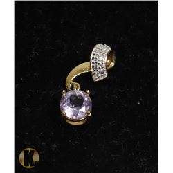 #139-AMETHYST & CZ PENDANT