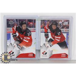 2 CONNOR MCDAVID CANADA JUNIORS PRE ROOKIE CARDS