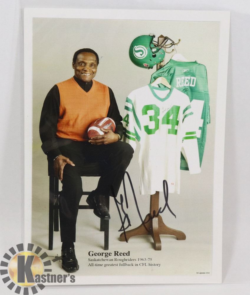 GEORGE REED SASKATCHEWAN ROUGHRIDERS SIGNED CARD