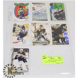BOSTON BRUINS 7 SIGNED HOCKEY CARDS LUCIC, DEBRUSK