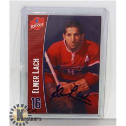 ELMER LACH MONTREAL CANADIENS AUTOGRAPHED CARD