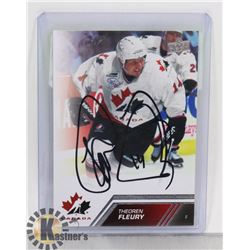 THEO THEOREN FLEURY TEAM CANADA SIGNED CARD