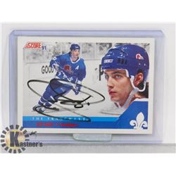 JOE SAKIC QUEBEC NORDIQUES SIGNED CARD HOF