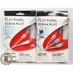 TWO PACKS OF RCA  FLAT PANEL CABLES