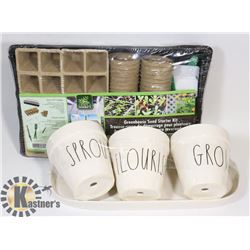 RAE DUNN ARTISAN COLLECTION - 3 FLOWER POTS