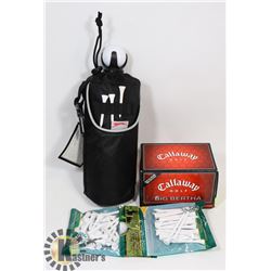 1 BOX OF BIG BERTHA GOLF BALLS , BALL SUPPORT