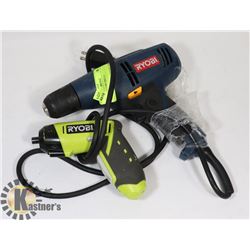 LOT OF 2 WORKING RYOBI DRILLS