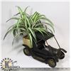 Image 1 : ANTIQUE TRUCK WITH PLANT IN WICKER BASKET IN