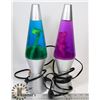 Image 1 : TWO LAVA LAMPS. 14 IN TALL ,ONE PINK,ONE GREEN