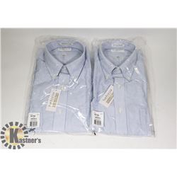 LOT OF TWO MENS SIZE MEDIUM VAN HEUSEN DRESS SHIRT