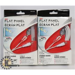 TWO RCA FLAT PANEL STEREO AUDIO CABLE SETS