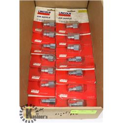 TRAY OF 14 LINCOLN AIR FITTINGS