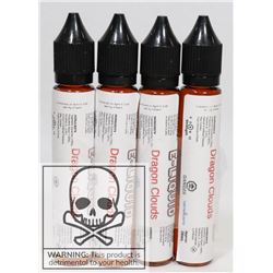 4 BOTTLES OF E-LIQUID DRAGON CLOUDS 6MG NICOTINE