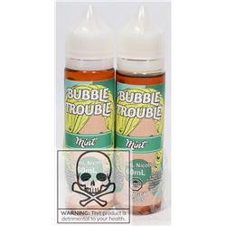 2 BOTTLES OF BUBBLE TROUBLE MINT 6MG OF NICOTINE