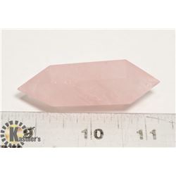#198- PINK ROSE QUARTZ 2 POINT HEALING STONE 41.9g