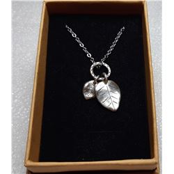 9)  STERLING SILVER DOUBLE LEAF