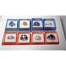 19)  LOT OF 8 FASHION RINGS INCLUDING