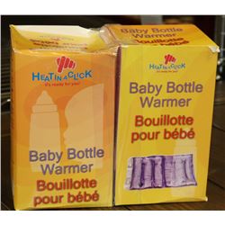 LOT OF 2 NEW HEAT IN A CLICK BABY BOTTLE WARMERS