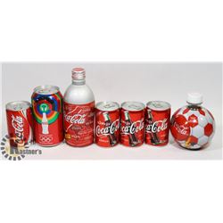 FLAT OF FILLED/EMPTY COKE COLLECTOR CANS ,