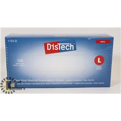 BOX OF DISTECH CLEAR VINYL MEDICAL EXAMINATION