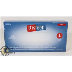 BOX OF DISTECH CLEAR VINYL MEDICAL EXAMINATION