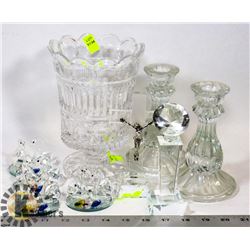 COLLECTION OF ASSORTED CRYSTAL FIGURES AND MORE