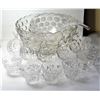 Image 1 : 18)  BUBBLE PATTERN GLASS PUNCH BOWL