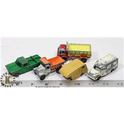 LOT OF 5 VINTAGE MATCHBOX VEHICLES DIE CASTS