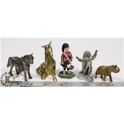 BRASS UNICORN-PEWTER INDIAN CHIEF AND MORE