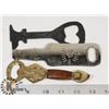 Image 1 : 3 BOTTLE OPENERS ELEPHANTS ANVIL AND SLEEMANS