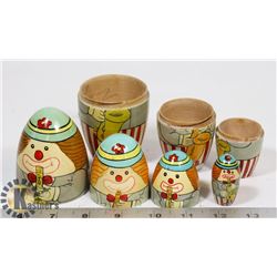 VINTAGE CLOWN NESTING DOLLS HANDMADE