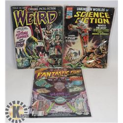 LOT OF THREE 1970'S HORROR MAGAZINES COLLECTORS