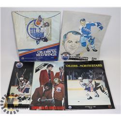 LOT OF 5 VINTAGE OILERS MAGAZINES GRETZKY STANLEY