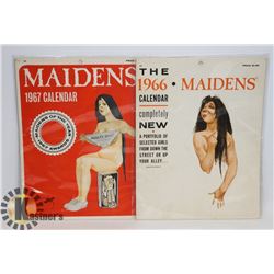 LOT OF TWO 1960'S ADULT JOKE NUDE CALENDARS RARE