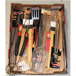 FLAT OF ASSORTED BBQ TOOLS