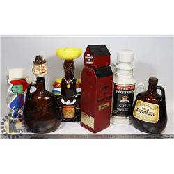 FLAT OF DECORATIVE WHISKY/RYE BOTTLES