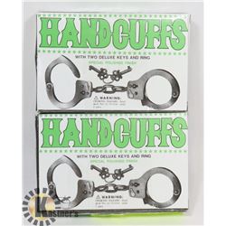 TWO SETS OF HANDCUFFS WITH KEYS