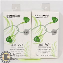 TWO CORDED EARBUD HEADPHONES