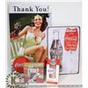 Image 1 : COKE ADVERTISING SIGNS , COASTERS , XMAS ORNAMENT
