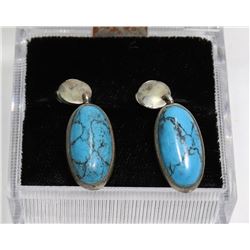 STERLING SILVER & TURQUOISE EARRINGS